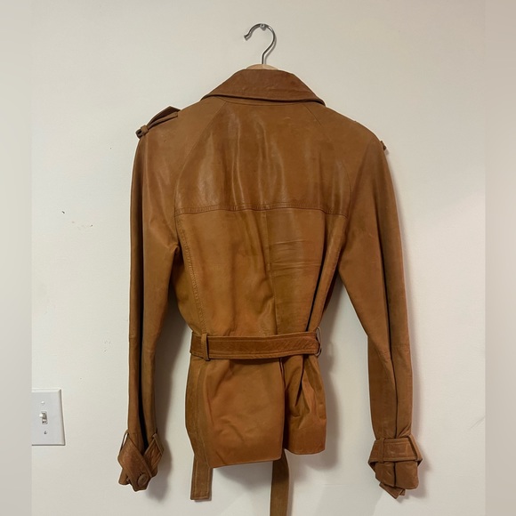 Zara Cognac Leather Jacket - Picture 2 of 6